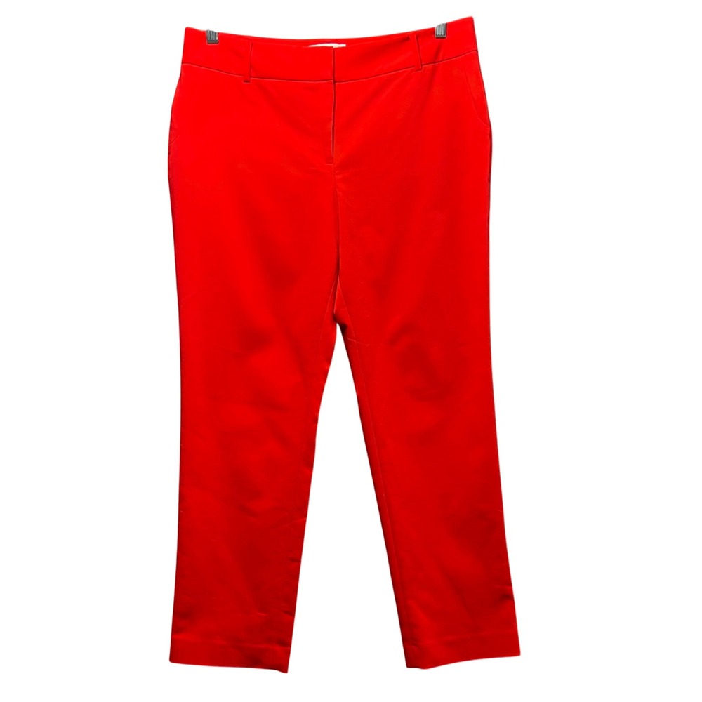 Chaus New York Red Dress Pants Ankle Cropped‎ Career Size 12 Modern Fit Stretch